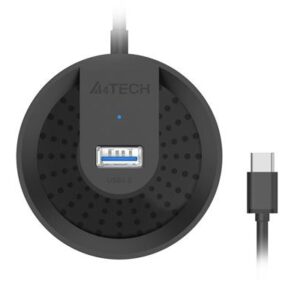 HUB extern A4TECH, porturi USB-A: USB 3.0 x 4, conectare prin USB-C , cablu 0.50 m, negru, HUB-30C-BK