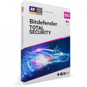 Licenta retail Bitdefender Total Security protectie anti-malwarecompleta pentru Windows, macOS, iOS si Android, valabilapentru 1 an, 3 dispozitive