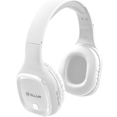 Casti over-ear bluetooth Tellur Pulse, albe