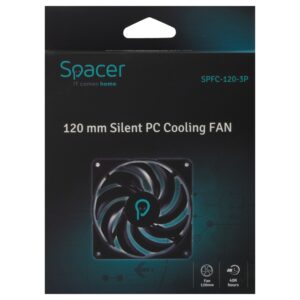 Ventilator Spacer 120x120x25mm, 1600 RPM, 3-pin, fara led, negru