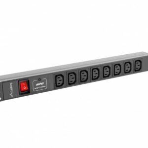 Bloc multipriza LANBERG PDU 19" 1U 16A 8x IEC C13, intrare C20, cablu 2m, negru