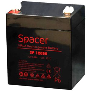 Acumulator stationar Spacer 12V/5Ah, VRLA AGM, SP-BAT-12V5AH