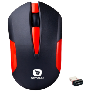 Mouse Serioux wireless, Drago 300, 1000dpi, rosu, baterie AA inclusa, receptor nano, blisterm USB , DRAGO300-RD